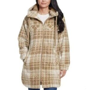 Weatherproof Ladies' Boucle Hooded Jacket Tan XS NWT
